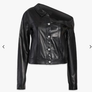 RTA off shoulder leather jacket